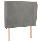 Testiera | Testata ad Orecchio Grigio Chiaro 83x23x118/128 cm in Velluto