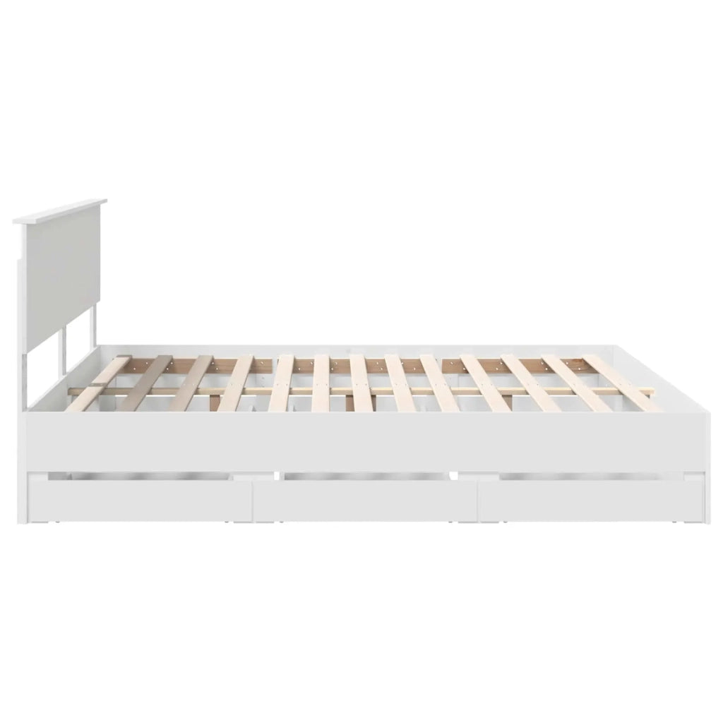 Struttura del letto Bianco 200 x 200 cm Legno Ingegnerizzato 3407949