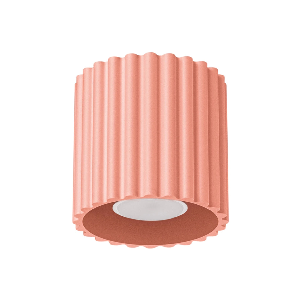 Spot soffitto moderno rigato tondo pesca 10cm GU10