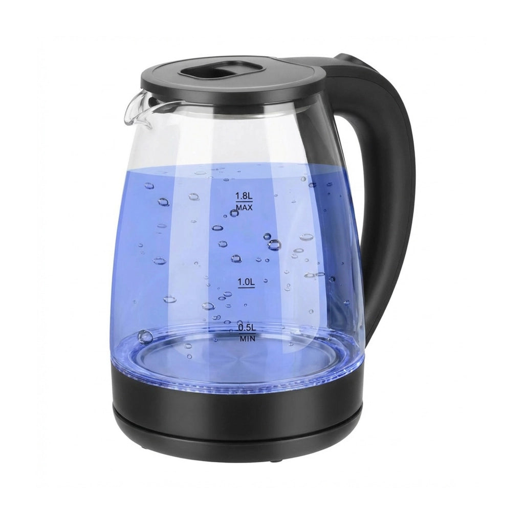 Bollitore Elettrico 1.8 L 1500W con Illuminazione LED e Spegnimento Automatico Nero trasparente Home Star