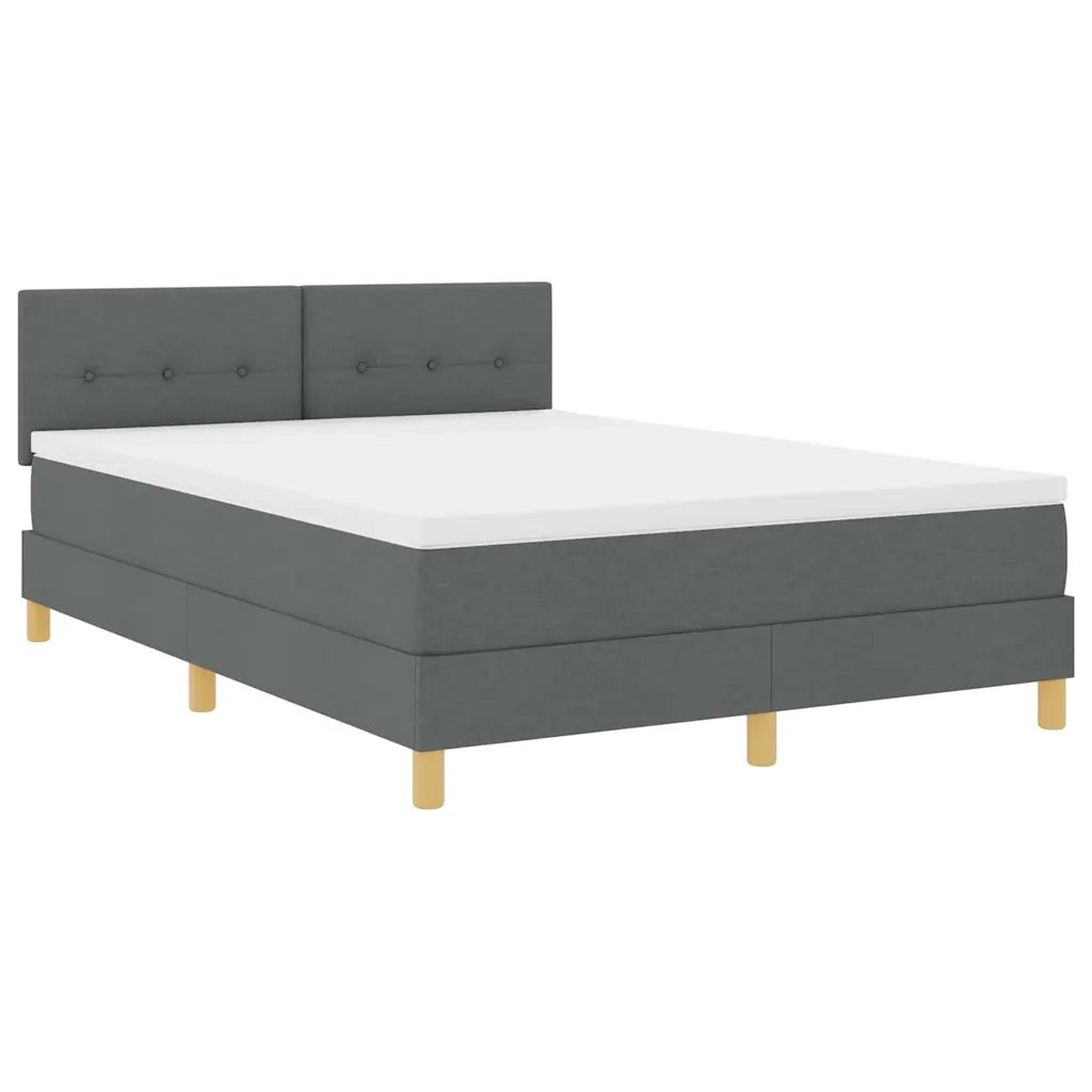 Letto a Sorgente LED con led Grigio scuro 160 x 200 cm Tessuto