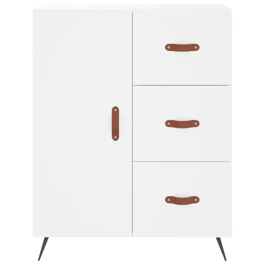 Credenza-Buffet-Armadio da cucina Bianca 69,5x34x180 cm in Legno Multistrato 525377