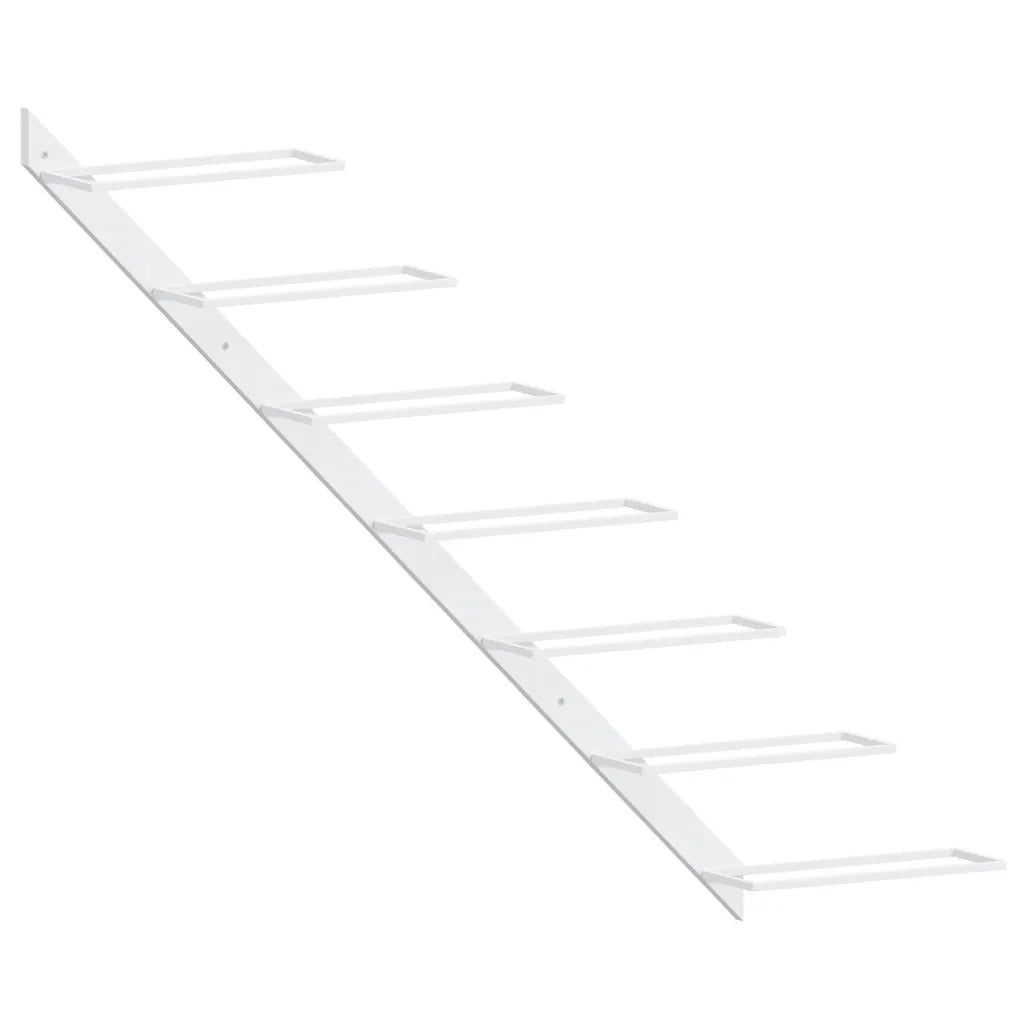 Portavini da Parete per 7 Bottiglie 2 pz Metallo Bianco 340898