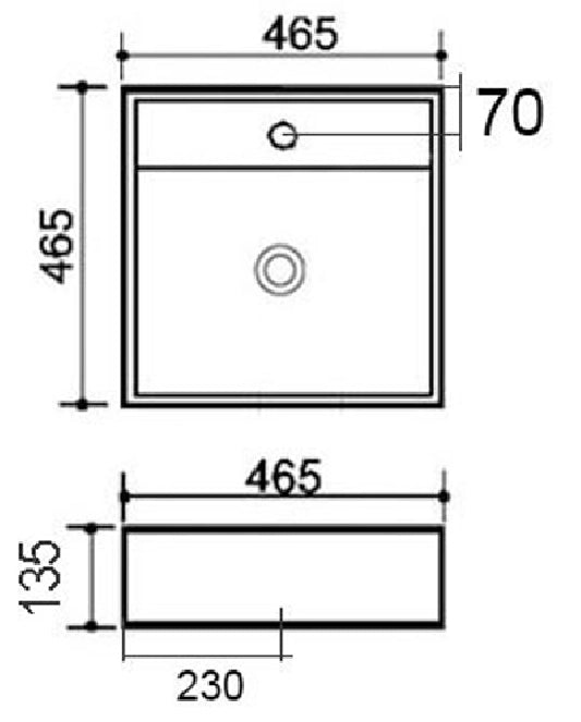 Lavabo appoggio 46.5x46.5 cm LA40 bianco