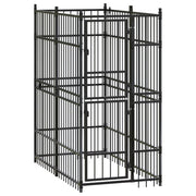 Cuccia/gabbia/recinto per cani da esterno acciaio 1,84 m² nero 02_0041776