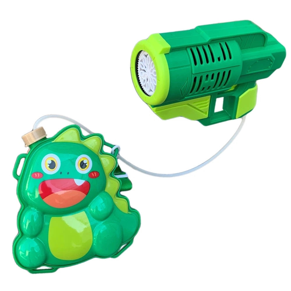 Trade Shop - Zainetto Con Pistola Sparabolle Sapone Bottiglia 150ml Dinosauro Gioco Per Bambini 807656a -