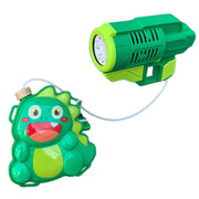 Trade Shop - Zainetto Con Pistola Sparabolle Sapone Bottiglia 150ml Dinosauro Gioco Per Bambini 807656a -
