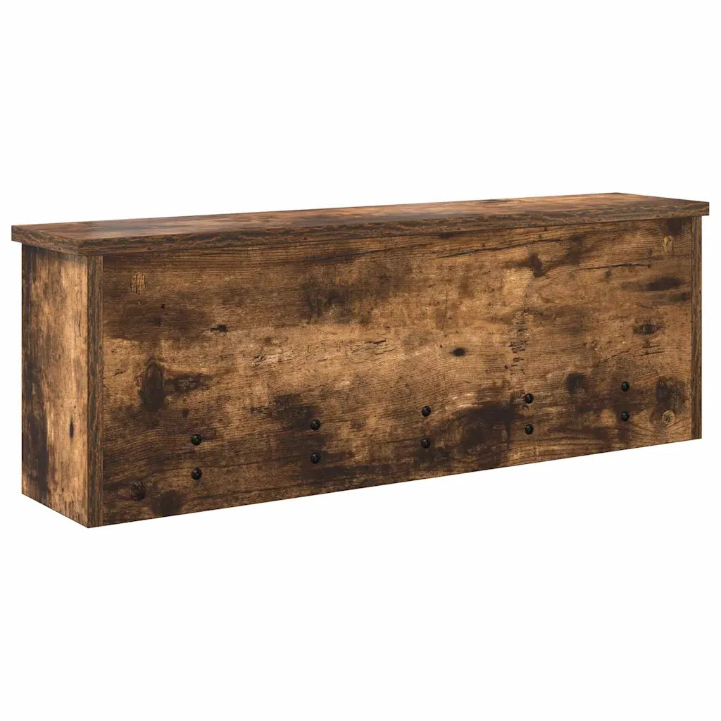 Appendiabiti a muro con lo scaffale Rovere fumé 75 x 16 x 26 cm 874319