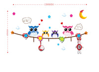 Sticker da Muro Owl con Appendini 120x65 cm Plastica