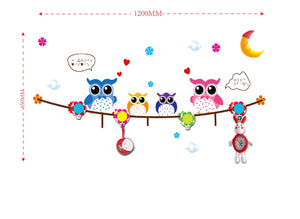 Sticker da Muro Owl con Appendini 120x65 cm Plastica