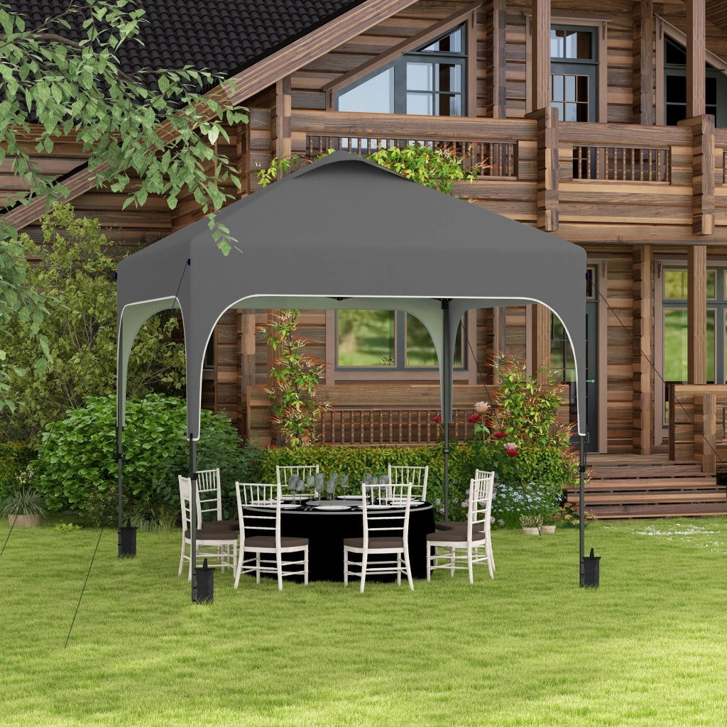 Gazebo da giardino pieghevole ¨C Zephmum ¨C Grigio 2.5x2.5m tessuto Oxford anti-UV
