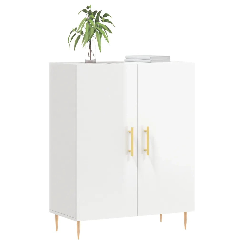 Credenza-Buffet-Armadio da cucina 69,5x34x90 cm in Legno Multistrato Bianco Lucido 667669