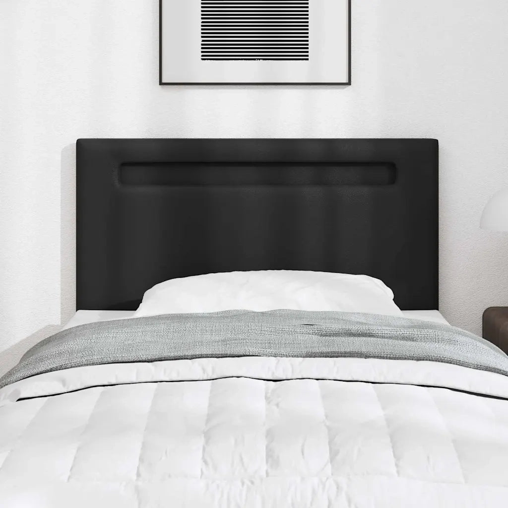 Testiera LED-Testata con LED-Testiera Decorativa Nero 100 cm Pelle Sintetica
