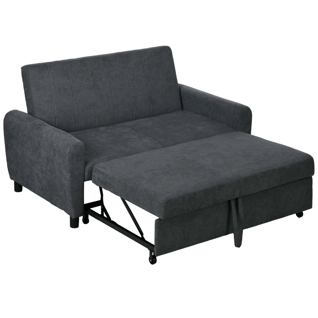 Divano Letto Clic Clac con Schienale Regolabile in Tessuto Velluto ¨C Minimal ¨C Grigio 148x87x88 cm
