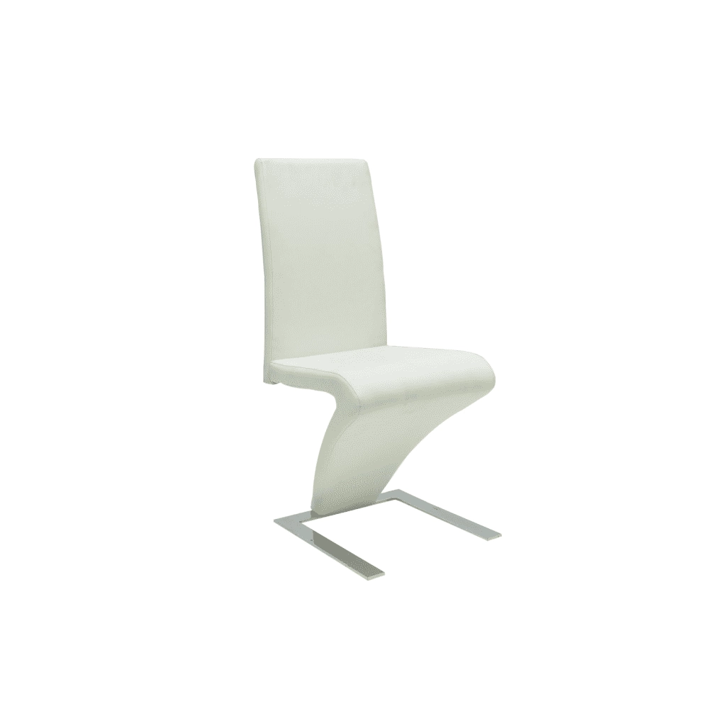 Sedie da Pranzo 2 pz Bianche in Similpelle 240043