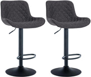 Set di 2 Sgabello da bar Minosa nero,Tessuto