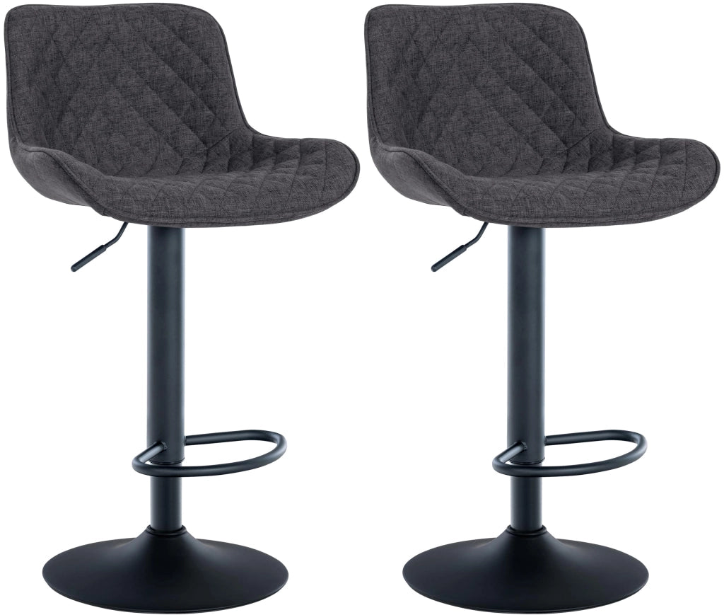 Set di 2 Sgabello da bar Minosa nero,Tessuto