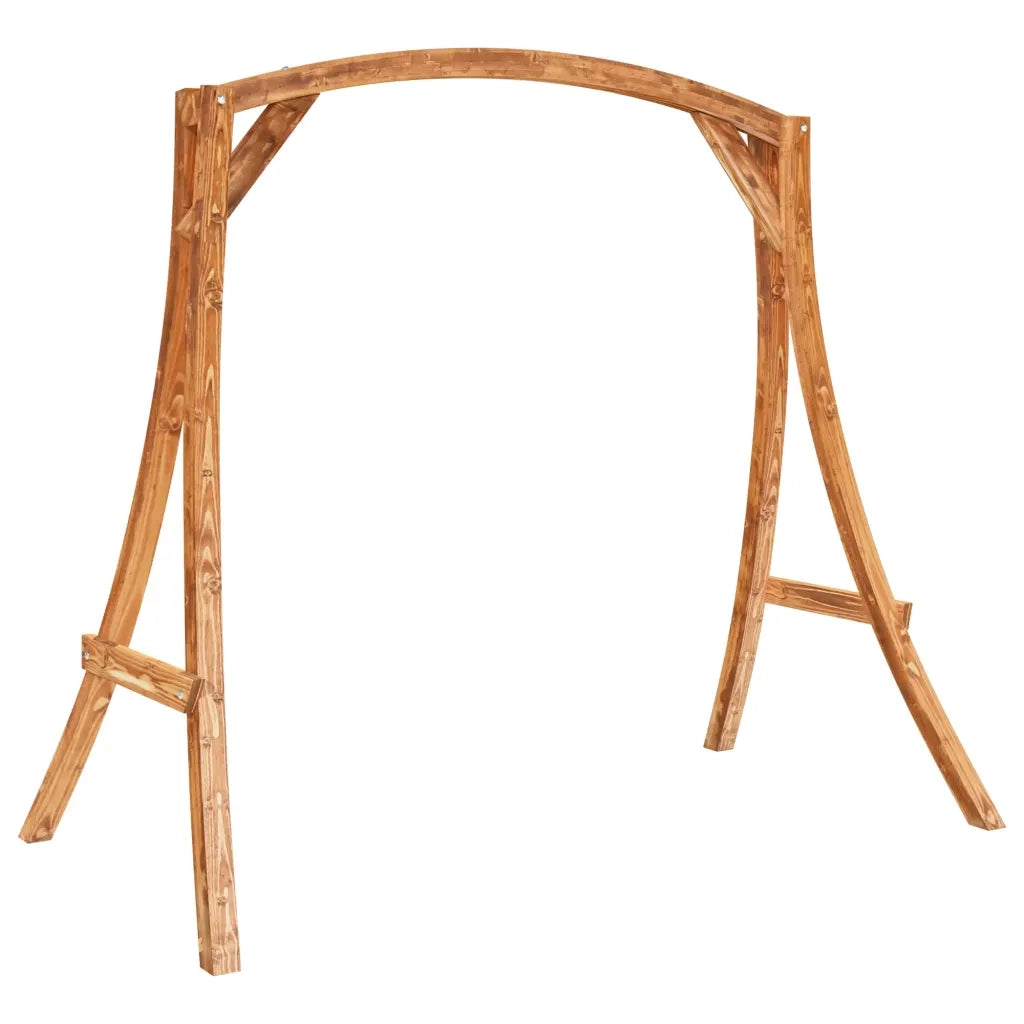 Panca a Dondolo in Legno Massello di Abete con Finitura in Teak
