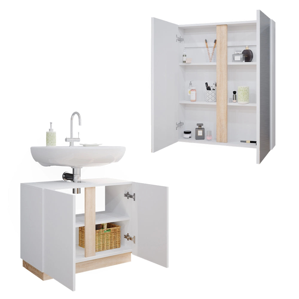 Vicco Set di mobili da bagno Bianco 2 parti