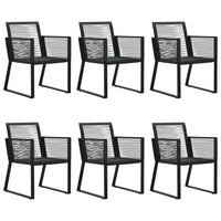 Set da Pranzo da Giardino 7 pz in Rattan PVC Nero 3060217