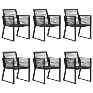 Set da Pranzo da Giardino 7 pz in Rattan PVC Nero 3060217