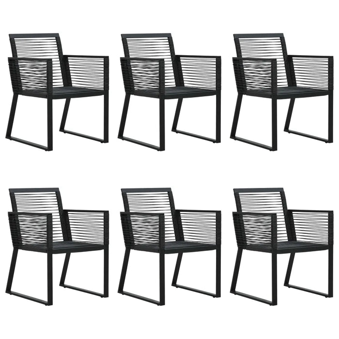 Set da Pranzo da Giardino 7 pz in Rattan PVC Nero 3060217