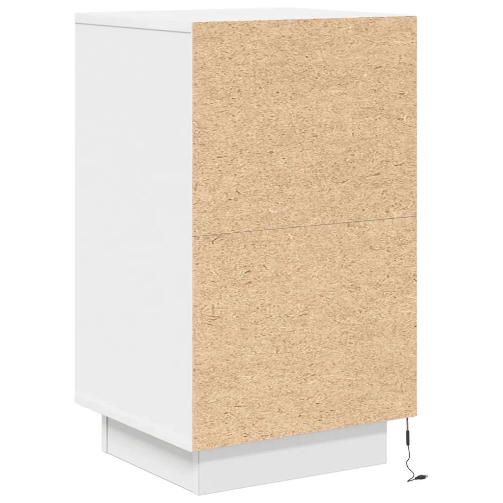 vidaXL Comodini con Luci LED Bianco 38x34x65 cm