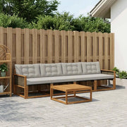 Set di divani da esterno 5 pcs Naturale e Grigio Chiaro