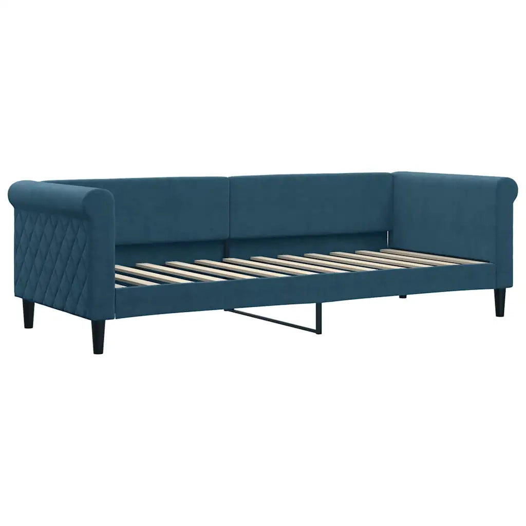 Divano Letto Estraibile con Materassi Blu 80x200 cm Velluto 3197787