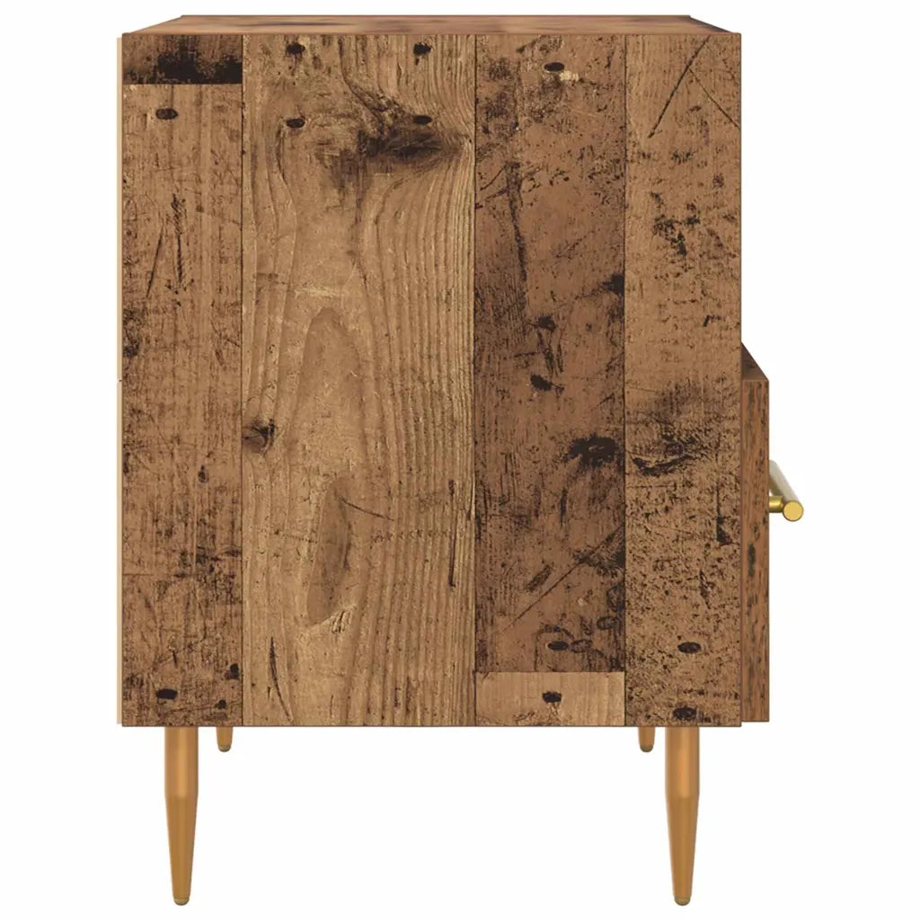 Set di 2 Comodini | Armadio da Notte | Mobiletto da notte con cassetto Legno vecchio 40 x 35 x 47,5 cm