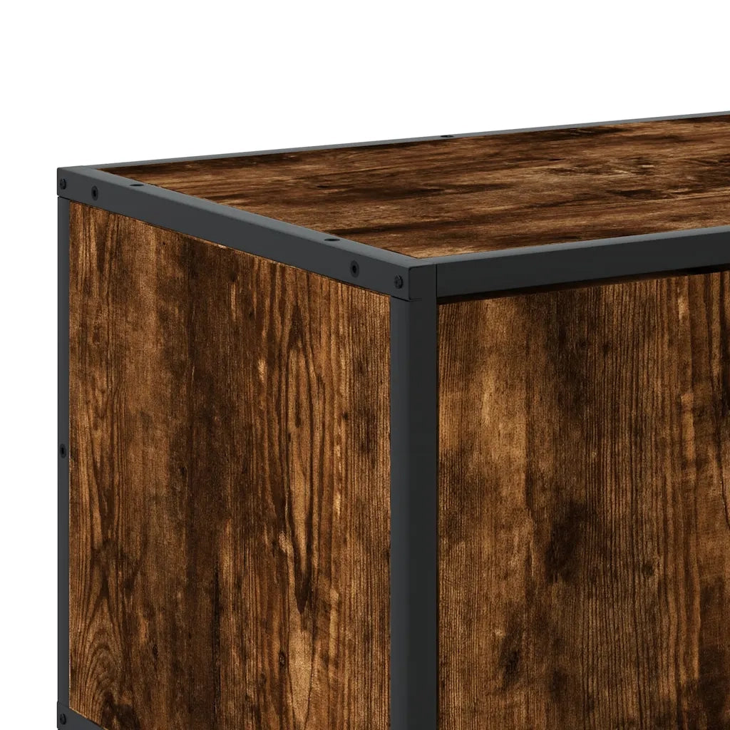 Mobile TV Rovere Fumo 120x35x41 cm Legno Multistrato e Metallo 848841