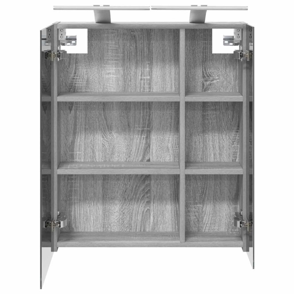Mobiletto per specchio da bagno Grigio Sonoma 60 x 14,5 x 70 cm 889068
