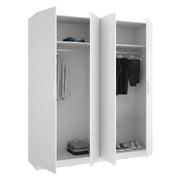 Armadio Camera da Letto Holder, Guardaroba Grande 2 Ripiani, 51x204h cm Bianco