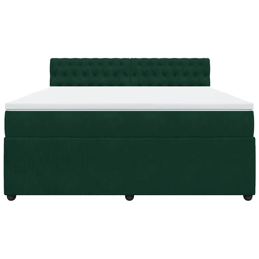 Giroletto a Molle con Materasso Verde Scuro 180x200 cm Velluto 3287815