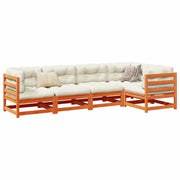 Set Divani Giardino 5pz con Cuscini Marrone Cera Massello Pino 3299435