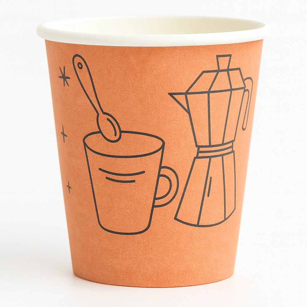 1000 Bicchierini da Caffè Monouso Decoro Moka Bicchieri 75ml Usa e Getta