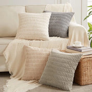 Set di cuscini in corduroy da 4 - 65 x 65 cm - Cuscini decorativi moderni - Soffici - Tessuti per la casa ecologici - Copri cuscini