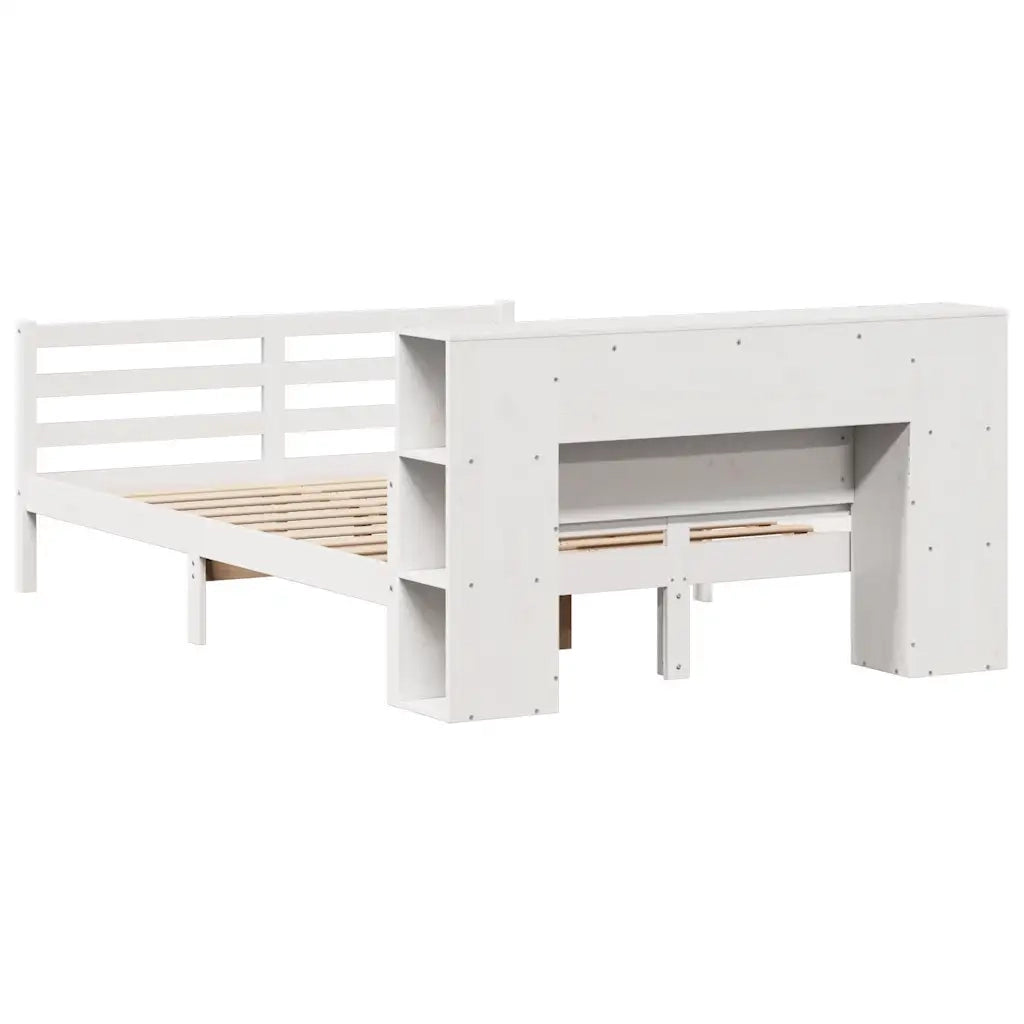 Letto Libreria senza Materasso Bianco 140x200 cm Legno di Pino