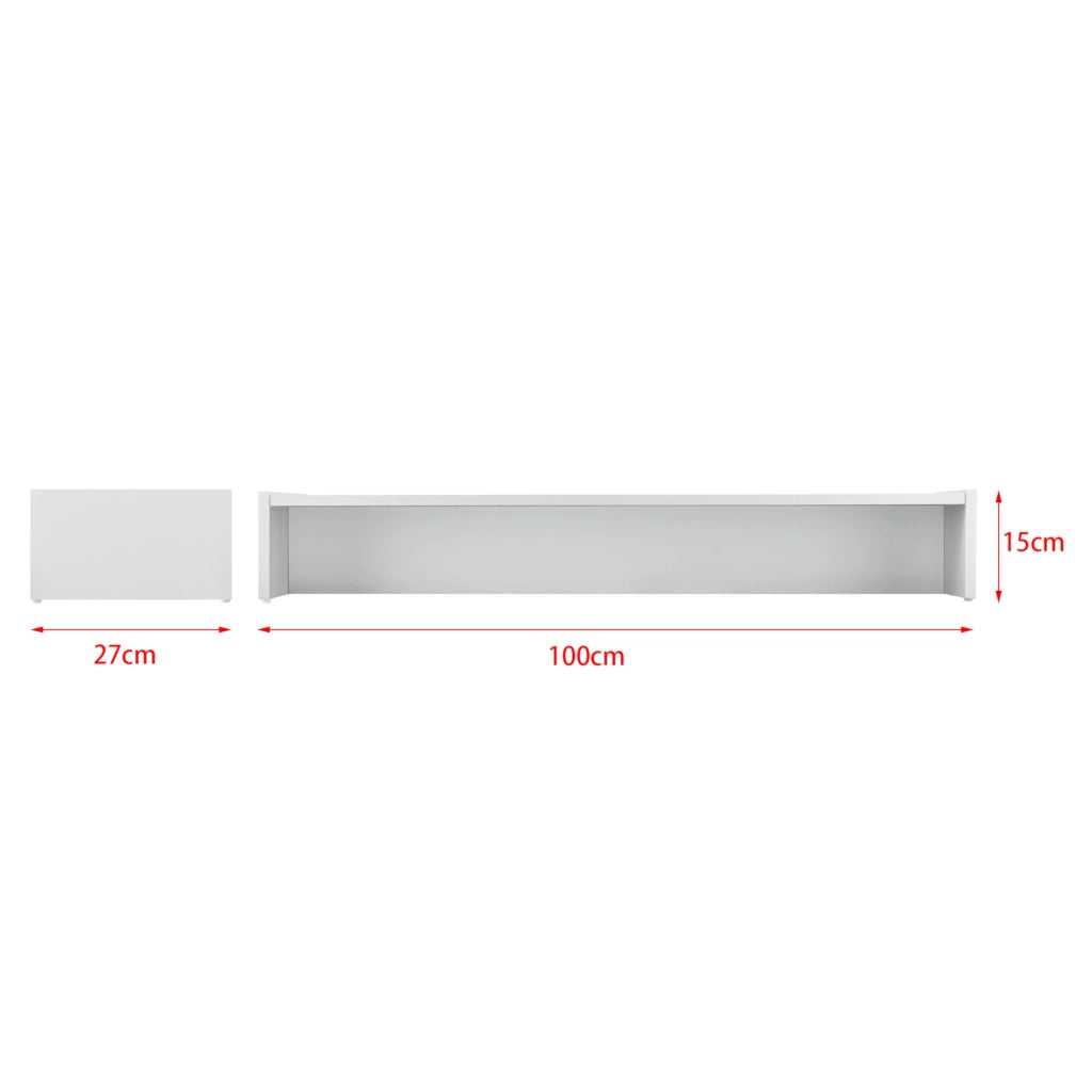 Rialzo di Supporto Flensberg per Monitor/Portatile/TV da Scrivania 100x27x15 cm - Bianco [en.casa]