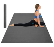 Tappeto Per Esercizi Grande Extra Large 120 x 180 Cm Antiscivolo Resistente Tappetino Allenamento Casa Palestra Materassino Fitness Pilates Yoga In Pvc Arrotolabile Facile Trasporto  - Grigio