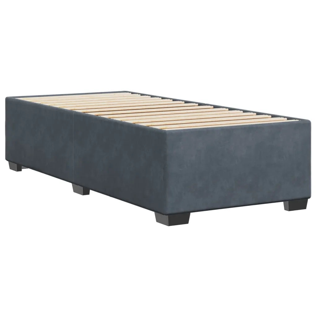 Giroletto senza Materasso Grigio Scuro 90x190 cm Velluto