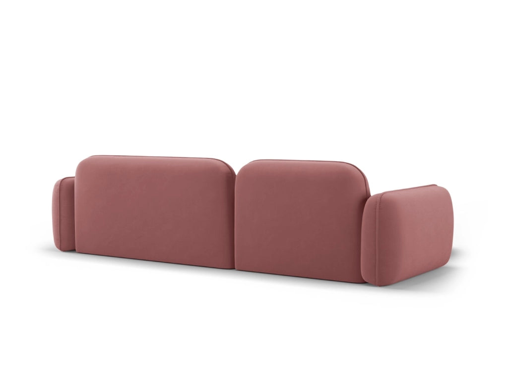 Cosmopolitan Design - Divano angolare modulare sinistro "Sydney" 4 posti in velluto salmone 