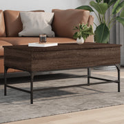 Tavolino Rovere Marrone 100x50x45cm Legno Multistrato e Metallo 845400