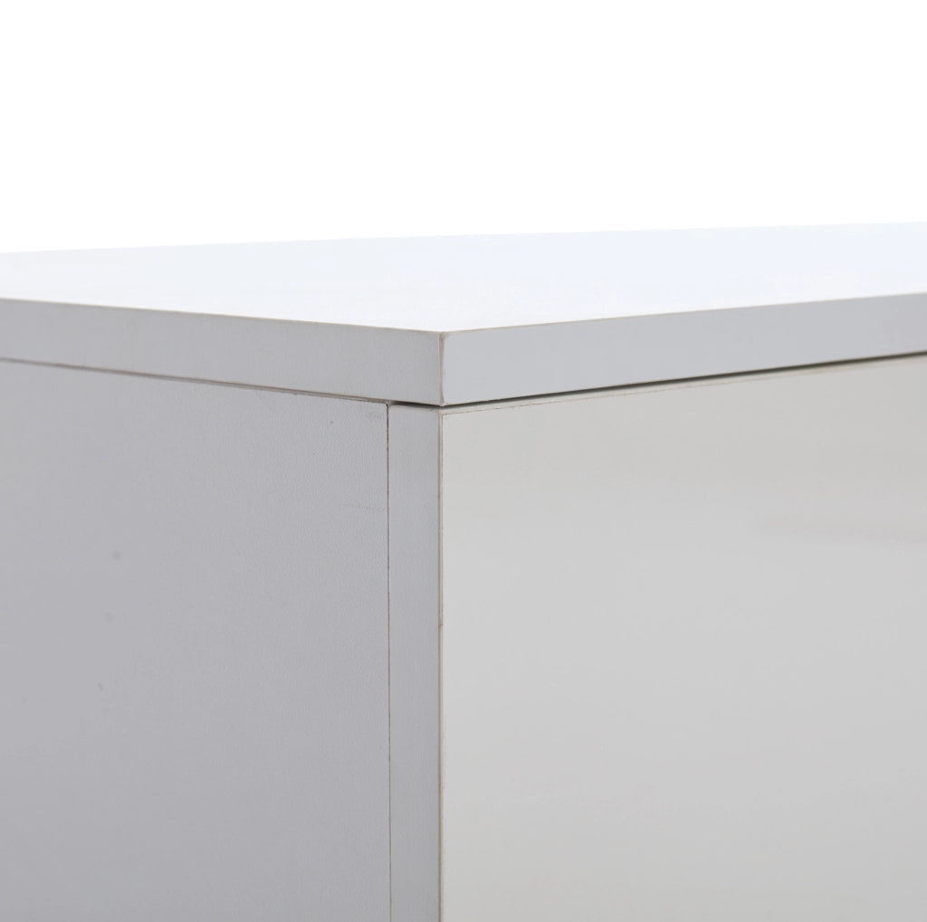 Mobile TV 160x40x52 cm con LED; 2 cassetti e anta; MDF bianco