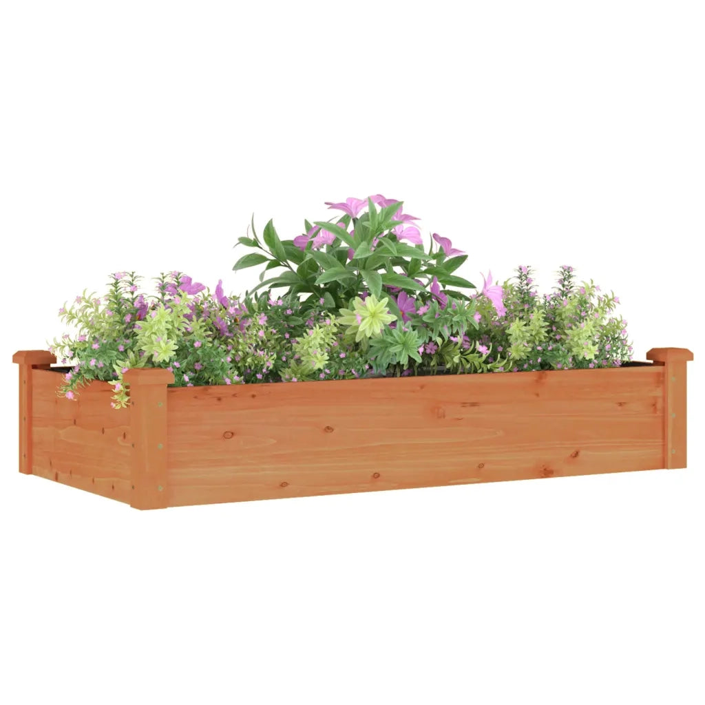 Fioriera Giardino con Fodera-Vaso da Esterno-Contenitore per Piante Marrone 120x60x25cm Massello Abete