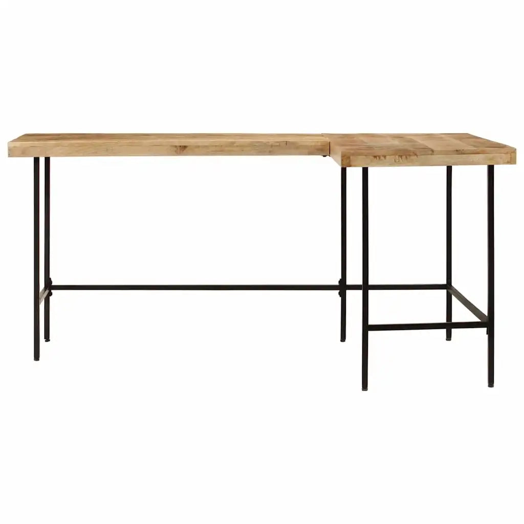 Scrivania | Tavolo da Ufficio 165x110x77 cm Legno Massello Mango Ferro
