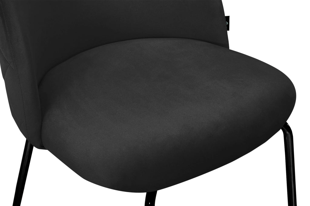 Sgabello cucina imbottito, sgabello alto in velluto nero piede nero – Nicole - SG10NIPN