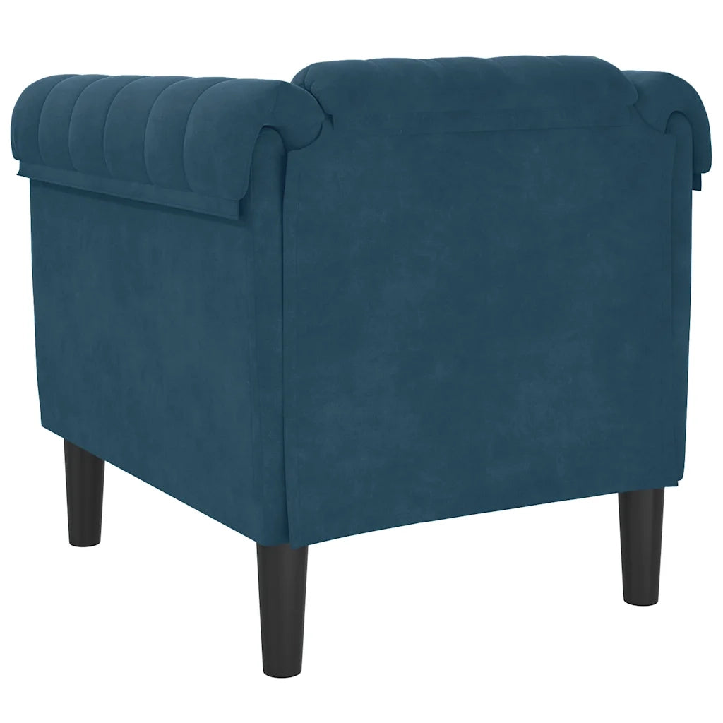 Poltrona-Divano Sedia Blu in Velluto 658932
