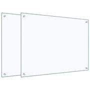 Set di 2 paraschizzi per cucina 80 x 60 cm in vetro temperato trasparente 02_0055737