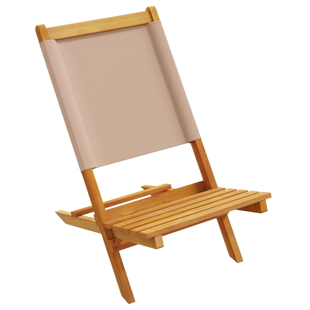 Sedie Giardino Pieghevoli 4pz Tortora Tessuto e Legno Massello 3214643